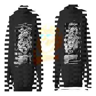 Lion Safari Sunglasses Lion Sweatshirt - Monsterry