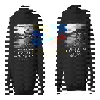 Lofoten ノルウェー キャビン ノルディック フィヨルド ベルゲン オーロラ スウェットシャツ - Kawaiitshirt