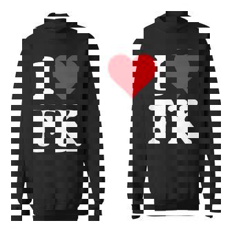 I Love Fk Initials I Heart FK First Last Name F K スウェットシャツ - Kawaiitshirt