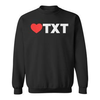Love Heart Txt Loved By People Whose Favorite Is Txt Sweatshirt - Thegiftio UK