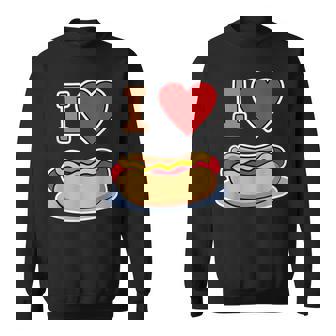 I Love Hot Dog 私はホットドッグを愛している ホットドッグ スウェットシャツ - Kawaiitshirt