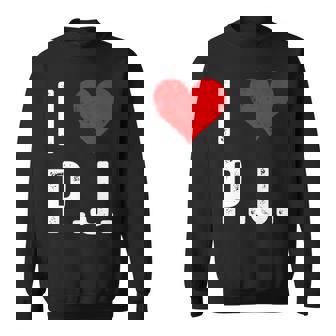 I Love Pj PJ ハート アンティーク調 長袖tシャツ スウェットシャツ - Kawaiitshirt