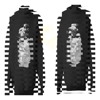 Love Pugs かっこいいポケットパグ ペット 犬 グラフィックデザイン スウェットシャツ - Kawaiitshirt