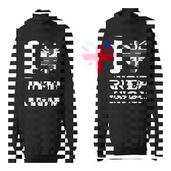 I Love United Kingdom ハートフラッグ イギリス Uk グレートブリテン スウェットシャツ - Kawaiitshirt