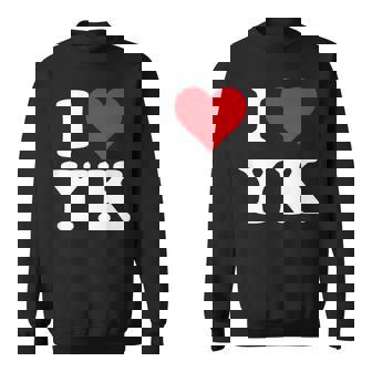 I Love Yk Initials I Heart YK First Last Name Y K スウェットシャツ - Kawaiitshirt