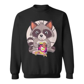 Lustiger Waschbär Freund Isst Junk Food Pizza Müll Meme Sweatshirt - Geschenkecke