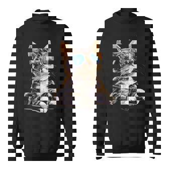 Lustiges Katzen Für Katzenliebhaber Mitonnenbrille Sweatshirt - Geschenkecke