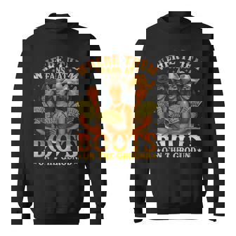 Where Them Fan At Boots On The Ground Black Western Cowgirl Sweatshirt - Thegiftio UK