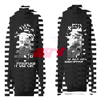Ma Passion Est Ma Crise De La Quarantaine Chat Mignon Dans Laoiture Sweater e - Cadeauxyz