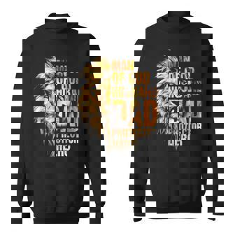 Man Of God Husband Dad Protector Hero Lion Father's Day Sweatshirt - Thegiftio UK