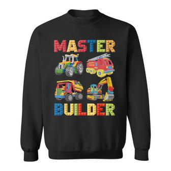 Master Builder Toys Excavator Fire Truck Tractor Dump Truck Sweatshirt - Thegiftio