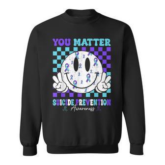 You Matter Teal Purple Ribbon Suicide Prevention Awareness Sweatshirt - Thegiftio UK