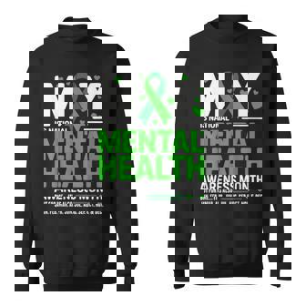 In May We Wear Green Mental Health Awareness Green Ribbon Sweatshirt - Thegiftio UK