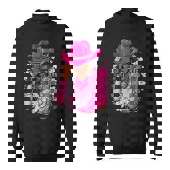 Melanin Cowgirl Western Boots Afro Western Rodeo Sweatshirt - Thegiftio