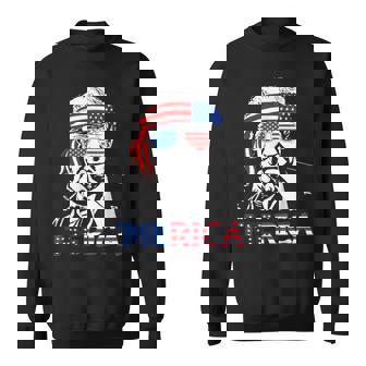 Merica Happy 4Th Of July 'Merica Trump American Flag Sweatshirt | Mazezy