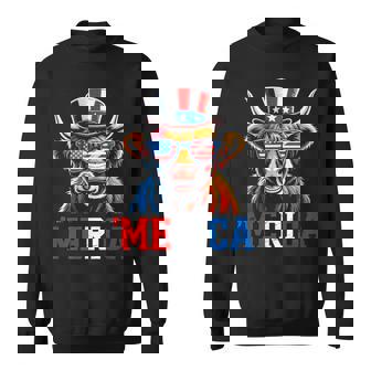 'Merica Patriotic 4Th Of July Highland Cow Usa Sweatshirt | Mazezy