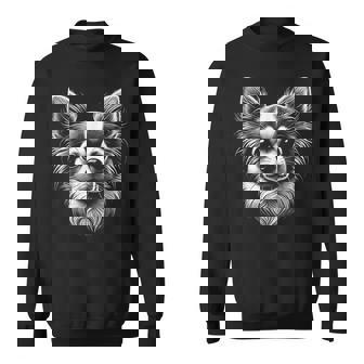 Mignon Chihuahua Comme Élégant Portrait Noir Et Blanc Sweater e - Cadeauxyz