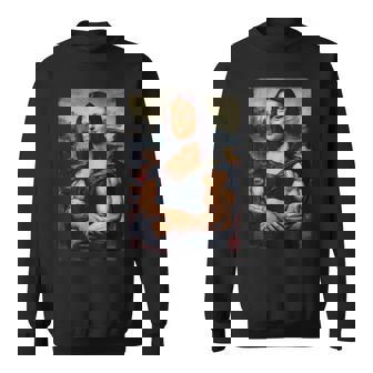 Mona Lisa 上腕二頭筋 ボディービル ジム ワークアウト 面白い モナリザ スウェットシャツ - Kawaiitshirt