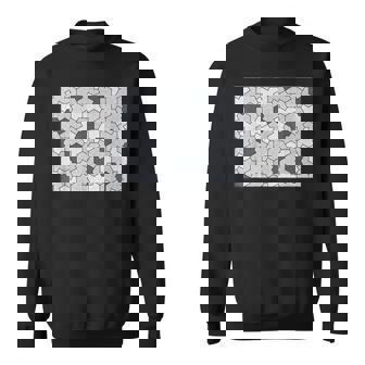 Monotone Aperiodic モノタイルカラー グレータイルパターン スウェットシャツ - Kawaiitshirt