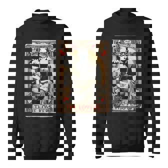 The Monster Frankenstein And Bride The Lovers Tarot Card Sweatshirt - Seseable