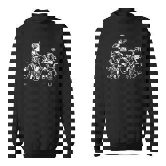Motocross Dirt Bike Dad With Three Children Motorcycle Father's Day Sweatshirt - Monsterry