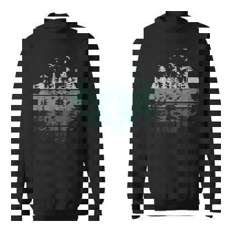 Mountain Nature Forest Outdoor Vintage Forest Trees Wildlife Nature Sweatshirt - Thegiftio