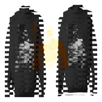 Muscle Man Bodybuilder Gay Daddy Classic Oil Paintingtyle スウェットシャツ - Kawaiitshirt