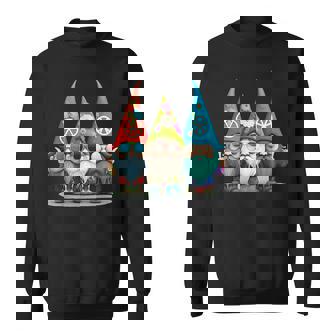 Nain De Jardin Mignon Et Drôle Hippie Tournesol Paix Amour Sweater e - Cadeauxyz