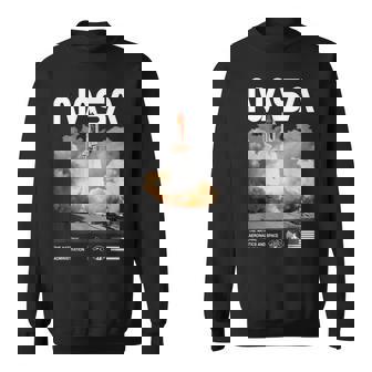 Nasa スペースシャトル打ち上げカラーの黒と白のワームロゴ スウェットシャツ - Kawaiitshirt