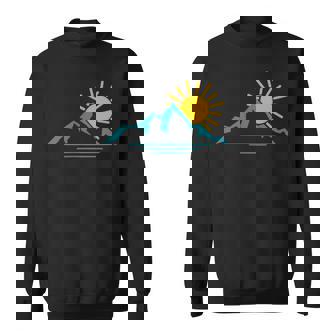 Nature Sunrise Mountains Hiking Camping Camper Outdoors Sweatshirt - Monsterry
