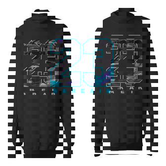 Number 23 8 Aqua Matching Color Match Graphic Sweatshirt | Mazezy