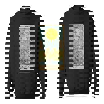 Occult The Moon Tarot Card Gothic Grunge Satanintage Sweater e - Cadeauxyz