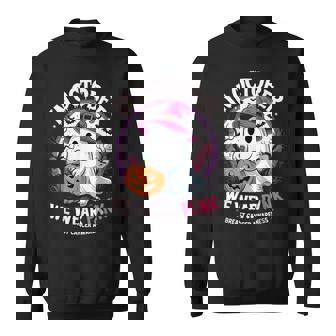 In October We Wear Pink Ghost Breast Cancer Awareness Sweatshirt | Mazezy