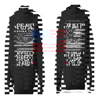 Operation Midnight Hammer B-2 Stealth Bomber Jet Usa Flag Sweatshirt | Mazezy