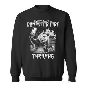 Opossum Every Day's Dumpster Fire Meme Possum Graphic Sweatshirt - Thegiftio UK
