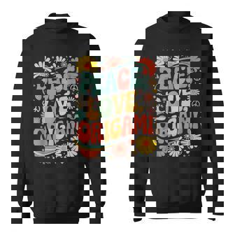 Origami Artiste 60 70 Hippie Rétro Peace Love Origami Sweater e - Cadeauxyz