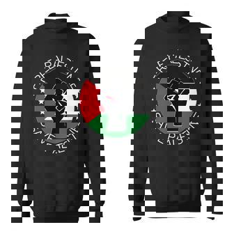 Palestina Librealvar Gaza Partidarios Palestinos Bandera Y Puño Manga Larga Camisa de entrenamiento - Regaloses