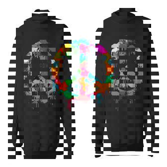 Panneau De Paix Paint Dripping Couleur Rétro Hippie Sweater e - Cadeauxyz