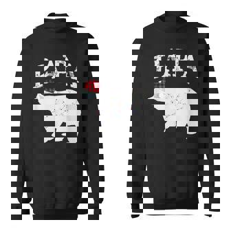 Papa Bear Xmas Buffalo Plaid Lights Matching Family Pajama スウェットシャツ - Kawaiitshirt