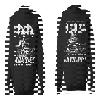 Papa Mows Best Riding Mower Retro Mowing Papa Sweatshirt | Mazezy