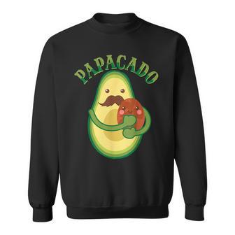 Papacado Vegan Dad Father's Day Fruit Avocado Lovers Daddy Sweatshirt - Monsterry