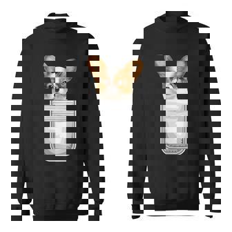 Papillon パピヨン 子犬 ポケットの中の犬 スウェットシャツ - Kawaiitshirt