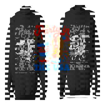 Party In The Usa Cute Soda And Hotdog Patriotic 4Th Of July Sweatshirt | Mazezy