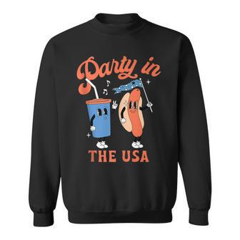 Party In The Usa Hot Dog Love Usa 4Th Of July Sweatshirt - Thegiftio UK