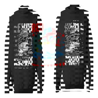 Patriotic 4Th Of July Boys Fishing Red White And Bruh Sweatshirt - Monsterry