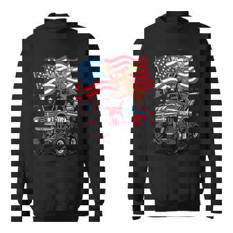 Patriotic 4Th Of July Usa Moose On A Truck Sweatshirt - Thegiftio
