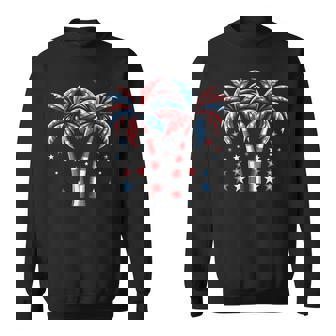 Patriotic American Palm Trees Usa Flag Summer 4Th Of July Sweatshirt - Thegiftio UK