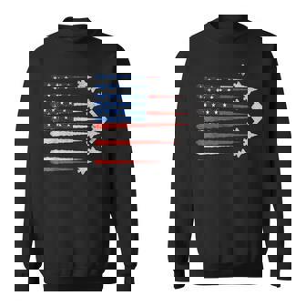 Patriotic Fighter Jets Usa Flag Red White & Blue 4Th Of July Sweatshirt - Monsterry