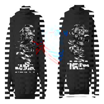 Patriotic Labrador Retriever Dog Merica 4Th Of July Usa Flag Sweatshirt - Thegiftio