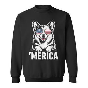 Pembroke Welsh Corgi 4Th Of July ‘Merica Patriotic Sweatshirt - Thegiftio UK